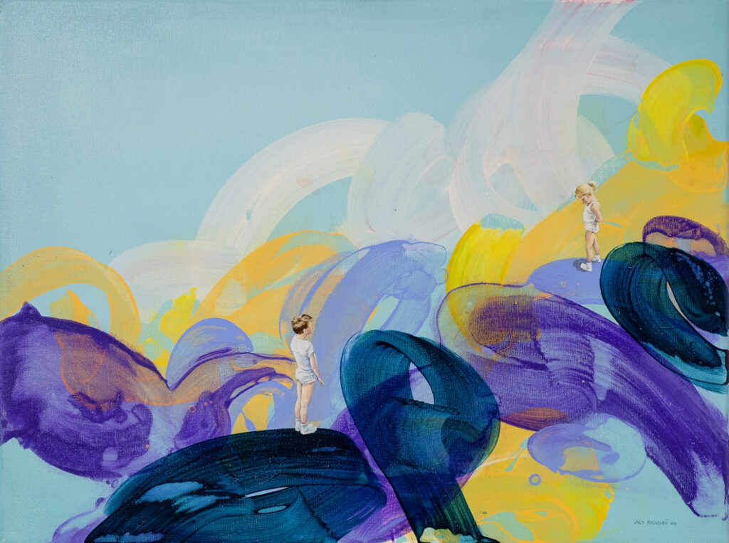 Hopsa hejsa, Akryl na plátne, 45x60 cm, 2019
