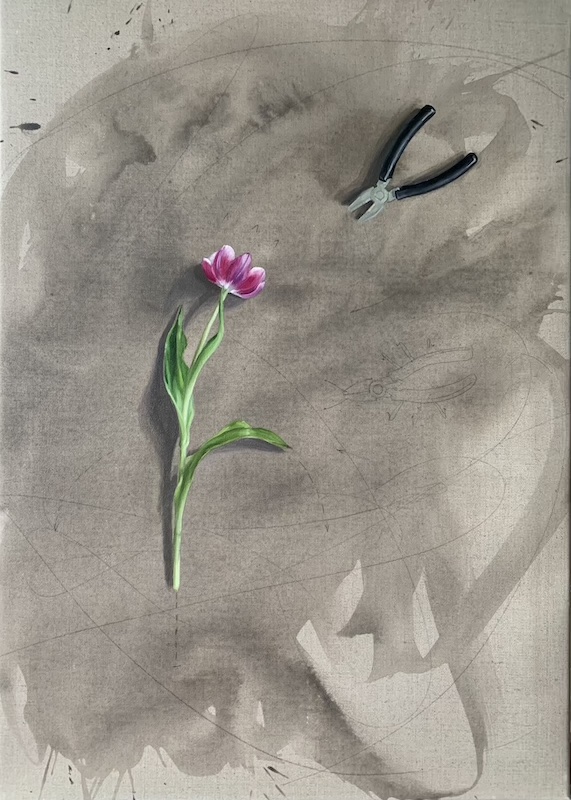 Tulipán, Akryl na plátne, 70x50 cm,  2021