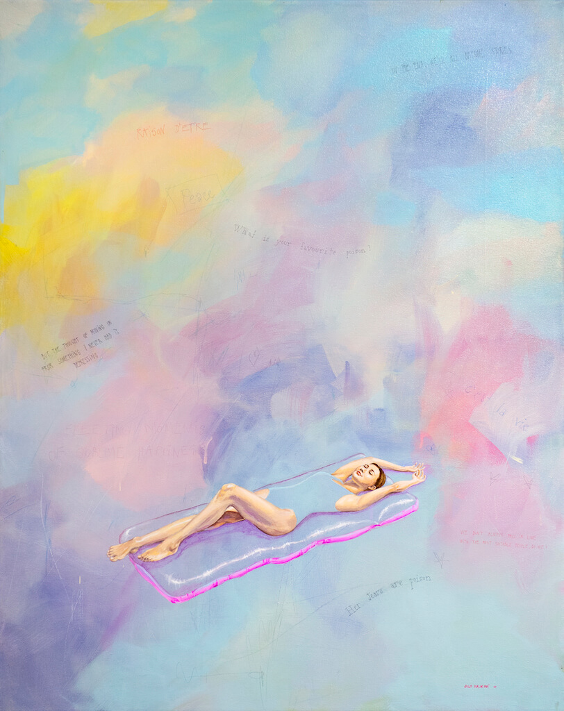 Ofélie, Akryl na plátne, 100x80 cm, 2019
